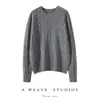 Suéter de malha de cashmere com gola redonda e padrão torcido para mulheres, nova moda outono/inverno, solto, modelador, versátil, quente, suéter de base
