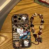 Capa de iPhone com estampa de leopardo para telefones Apple, iPhone 18 Pro, marrom de gato, 17 Max com corrente, 16 silicone, para mulheres, 15 conjunto