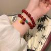 2023 Nuevo Nuevo Pulsera con Colgante de Flor de Loto Aramba Estilo Chino para Mujer Vintage con Cuentas Cuerda de Mano Bolsa de la Fortuna Artesanías