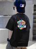 Algodón Puro Verano Hombre y Mujer Niños Nuevo Dibujo Animado Cubo de Rubik Manga Corta 2023 Moda Calle Frita Cuello Redondo Manga Corta Camiseta Base