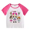 2023 Novas roupas infantis, camiseta de manga curta para crianças, verão, meninos e meninas, camisa de base raglan, camiseta de meia manga para bebês, top infantil