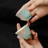 Taza de Cerámica para Cata de Té Azul y Rosa con Orquídea Pintada a Mano Bajo Esmalte Taza de Té Nuevo Juego de Té Chino Kung Fu Taza de Té Pequeña de Alto Valor