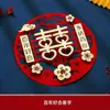 Adesivo Tridimensional de Caractere Xi para Casamento Decoração de Parede para Quarto de Casamento Porta da Frente Quarto de Dormir Sala de Estar Parede de Fundo Pingente de Caractere Xi de Flanela