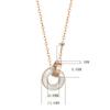 Venda Direta de Fábrica Loftily Moda Versátil Elegante Anel Duplo Romano Colar com Diamante Real Colar de Aço Titânio Nicho Ins