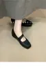 Zapatos Mary Jane de punta cuadrada para mujer que aumentan la altura, estilo francés, nueva colección verano y otoño 2026, adecuados para combinar con faldas, bailarinas, zapatos de noche