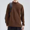 Camiseta de base de veludo alemão dupla face masculina outono e inverno cor sólida gola sem alta manga longa aquecimento roupa íntima térmica uma geração de pelo
