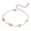 Série Cruz Dupla Cor Anel Coração Cravejado com Strass Pulseira Fina Ajustável Delicada para o Dia a Dia Pulseira de Comércio Exterior Fonte