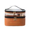 Bolsa de Maquiagem Compartimentada de Alta Qualidade Bolsa de Higiene Pessoal Transparente em PU Portátil Moderna Impermeável de Viagem Portátil Bolsa de Armazenamento de Grande Capacidade