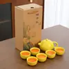 Juego de té Kung Fu de una olla y seis tazas, tetera Xishi, juego en caja de regalo, juego completo de tetera, regalo pequeño para actividades, recuerdo