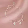 Pulsera de Nuevo Estilo con Conchas y Estrellas de Mar para Mujer, Diseño Versátil de Nicho, Lujo Elegante y Ligero, Joyería de Circonita de Moda y Sencilla al por Mayor
