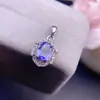 Colgante de Tanzanita Natural con Atractivo Color Morado y Chispeante Fuego, ¡Incrustado de Precisión en Plata 925! Piedra Principal 6*8mm