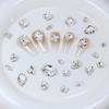 Arte de Uñas Dongzhou Punta Diamante Destello Blanco Diamante Grande Forma Especial Joyería para Uñas Cristal K9 Cuadrado Gordo Corazón Torcido Uña Diamante Adhesivo