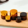 100g botella de vidrio marrón para crema muestra cosméticos embotellado mascarilla de crema oscura botella vacía botella de crema de té venta al por mayor