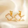 Pendientes de Trébol de Cuatro Hojas Moxi Verano Transfronterizos Nuevos Más Vendidos, Personalizados, Modernos y Versátiles Pendientes Regalo para San Valentín Cumpleaños