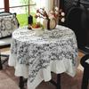 Toalha de Mesa Redonda Americana Impermeável, à Prova de Óleo, Anti-Escaldante, Toalha de Mesa Redonda Sem Lavagem, Luxo Acessível e Toalha de Mesa de Centro de Sala de Estar de Alto Nível