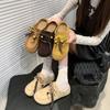 Sapato Feminino Mule Fechado Tendência Petite Leve Versátil para Exterior Salto Plataforma Espessa Estilo Birkenstock Retro Novo Modelo Outono 2025