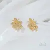 Aretes de Flor con Forma Especial Chapados en Oro Real de 14K que Conservan el Color con Colgantes Aretes de Perlas Hechos a Mano DIY Accesorios de Joyería Materiales