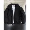 Jaqueta Coach Três Provas Acolchoada de Algodão Masculina de Inverno Espessa Gola Alta Estilo Curto Corta-Vento Casaco de Algodão Corte Amplo