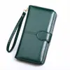 Comércio Exterior Nova Carteira de Moedas de Couro Oleado Longa 70% de Desconto Bolsa para Celular Bolsa de Moedas com Zíper Feminina Bolsa de Cartões Bolsa de Mão H006