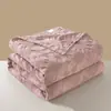 Manta-Toalha de Gaze de Algodão Puro Estilo Novo com Padrão Jacquard Vazado, Modelo Igual de Blogueira, Manta Casual, Macia e Amiga da Pele