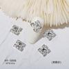 Manicura de Diamantes de Plata con Lazo de Joyería de Venta Caliente Diamantes Flash Tridimensionales Esmalte de Uñas Decorativo Diamantes Acabado Set de Uñas Decoración