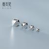 S925 Cuentas Espaciadoras Geométricas Multifacetadas de Plata Rota Cuentas Espaciadoras Pulsera Cuentas Sueltas Cuentas Hermano Accesorios DIY S0715