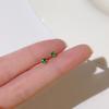 Pendientes pequeños de circonita de doble cabeza en plata s925, diseño simple y combinable, con diseño de hueso de oreja, sin necesidad de recoger los pendientes al dormir.