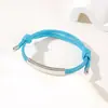 Atacado Spot Transfronteiriço Pulseira Curva com Cordão Duplo Colorida Aço Inoxidável Impressão Colorida e Gravação Pulseira de Corda Trançada Ajustável