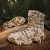 Botas de combate transfronteiriças novas de tamanho grande, botas de camuflagem masculinas para exterior, botas de caminhada de cano alto para exterior, botas de treino de trekking masculinas, atacado