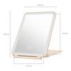 Espejo de Maquillaje LED Amazon Plegable de Escritorio Espejo de Belleza con Luz, Luz Tricolor, Luz de Relleno Espejo de Tocador con Almacenamiento y Función de Atenuación