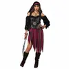 Fantasia Cosplay de Halloween Renascentista Medieval Camisa de Pirata Cosplay Fantasia de Pirata de Luxo para Performance de Palco