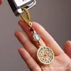 Llavero de Placa de Transferencia Color Oro Arena de Gama Alta, Colgante para Llave de Coche, Cadena de Colgante para Llave Estilo Hombre y Mujer, Personalizable
