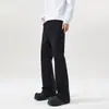 2026 Novos Jeans Americanos de Rua Pretos Flare Curvos para Homens e Mulheres, Calças de Comprimento Total da Marca Tendência de Alto Padrão