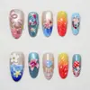 Comercio Exterior Transfronterizo 30 Piezas Uñas Portátiles Tridimensionales 3D Uñas Postizas de Uña Artística de Alta Gama con Forma de Almendra Parches de Uñas Terminados