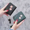 Billetera Corta Nueva 2026 para Estudiantes Mujeres, Monedero con Cremallera, Lindo Monedero Mini Fresco Estilo Coreano Floral