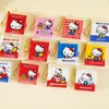 Cuaderno Cuadrado de Broche Serie Hello Kitty Auténtico Cuaderno de Bolsillo Mini Colgante para Estudiante Lindo Kt Cuaderno con Páginas Interiores en Blanco