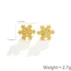 Pendientes de copo de nieve esmerilados de personalidad de moda europea y americana, pendientes de titanio y acero simples de temperamento femenino, populares, no se decoloran, venta al por mayor, versátiles
