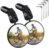 Espejo retrovisor para manillar de bicicleta, espejo convexo de gran angular ajustable universal para bicicletas y bicicletas de montaña, juego de dos