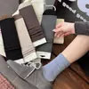 Calcetines de Bloques de Color Otoñales Calcetines de Media Pantorrilla Primavera y Otoño Tendencia Estilo Coreano Calcetines de Mujer Sin Costuras Calcetines de Algodón Bloques de Color Casuales Antideslizantes Holgados