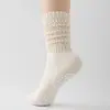 Calcetines de yoga, calcetines de Pilates para mujer, antideslizantes de silicona, anti-rozaduras, para deportes de interior, fitness profesional, calcetines de media pantorrilla apilables para mujer