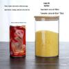 Borossilicato vidro transparente selado jarra bambu cobrir grãos lanche de armazenamento de vidro cozinha garrafa de chá jarra