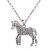 Caballo Arcoíris Transfronterizo Lindo Dibujo Animado Pony Collar Dibujo Animado de Pascua Regalo Gargantilla de Animal Regalo de Cumpleaños Joyería