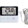 Termómetro de refrigerador A0914 pantalla de doble temperatura sonda externa con función de alarma de temperatura luz intermitente con imán