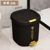 Papelera doméstica de gran capacidad para sala de estar, dormitorio, diseño elegante, adecuada para cocina, baño, inodoro, dormitorio de estudiante, con papelera de aro de presión