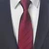 Corbata formal para hombre de 1200 agujas, cremallera perezosa en stock, 8 cm, fácil de tirar, corbata a rayas negras sin perforación