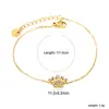 Joyas Transfronterizas Pulsera Cruzada con Circonita Ins Diseño de Nicho Corona Joyería de Mano Pulsera Chapada en Oro de 18K de Acero Inoxidable