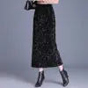 Falda sencilla y elegante de lentejuelas para mujer, nueva falda recta bodycon de cintura alta ajustada para otoño e invierno 2026, elegante y moderna