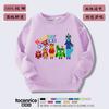 Ropa tipo Bloque de Construcción Digital para Niños, Nuevo Estilo Otoño e Invierno, Sudadera de Cuello Redondo, Forro Polar, Engrosada, Versátil, Dibujos Animados, Cuello Redondo, Manga Larga, Algodón