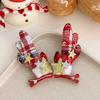 Tocado navideño con horquilla de Papá Noel y asta para el pelo, diadema para niños, horquilla navideña, accesorios para el cabello, diadema