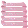 Moda Europea y Americana Niños Tela Rosa con Purpurina Correas para el Hombro Correas de Hombro con Palabras de Colores Decoración de Cinturón para Fiesta de Cumpleaños de Niñas